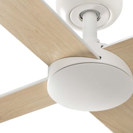 FARO 34355WT - Laeventilaator RUDDER L valge/beež d. 132 cm Wi-Fi Tuya + kaugjuhtimispult