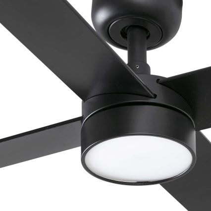 FARO 34356-1TW - LED Hämardatav laeventilaator RUDDER L LED/20W/230V must/pruun d. 132 cm + kaugjuhtimispult
