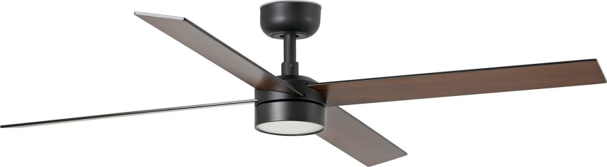 FARO 34356WT-1TW - LED Hämardatav laeventilaator RUDDER L LED/18W/230V 2700/4350/6000K pruun/must d. 132 cm Wi-Fi Tuya + kaugjuhtimispult