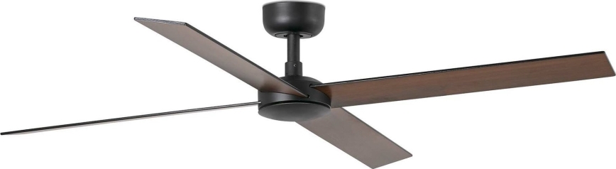 FARO 34356WT - Laeventilaator RUDDER L pruun/must d. 132 cm Wi-Fi Tuya + kaugjuhtimispult