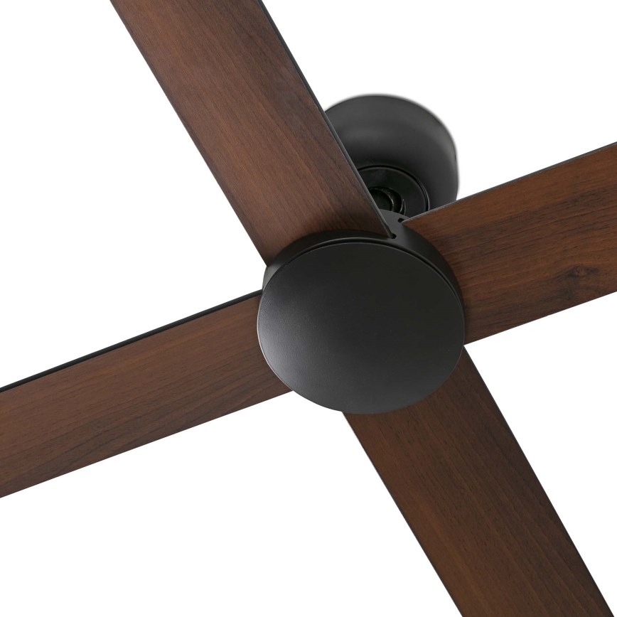FARO 34356WT - Laeventilaator RUDDER L pruun/must d. 132 cm Wi-Fi Tuya + kaugjuhtimispult