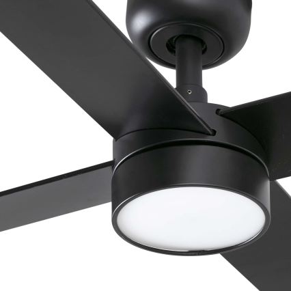 FARO 34356WT1S - hämardatav LED-laeventilaator RUDDER L LED/18W/230V 2700/3000/4000K läbimõõt 132 cm pruun/must Wi‑Fi Tuya + kaugjuhtimispult