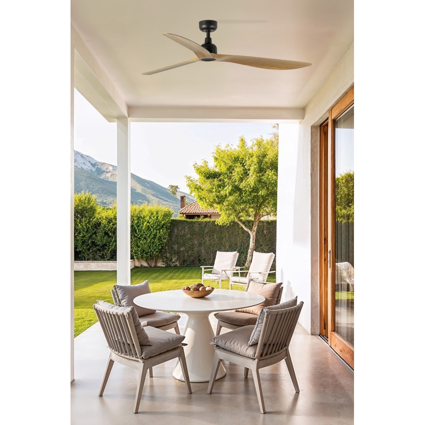 FARO 34360 - Laeventilaator OUTWOOD L pruun/must d. 150 cm IP44 + kaugjuhtimispult