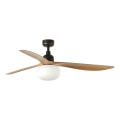FARO 34360WT-11L - Laeventilaator OUTWOOD L 1xE27/15W/230V lahti/must 150 cm Wi-Fi Tuya IP44 + kaugjuhtimine