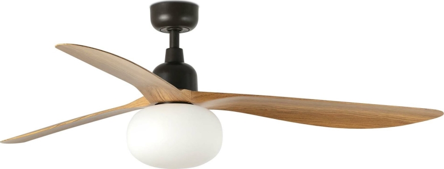 FARO 34360WT-11L - Laeventilaator OUTWOOD L 1xE27/15W/230V pruun/must d. 150 cm Wi-Fi Tuya IP44 + kaugjuhtimispult