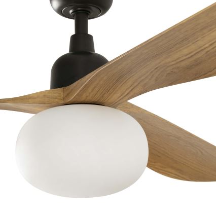 FARO 34360WT-11L - Laeventilaator OUTWOOD L 1xE27/15W/230V pruun/must d. 150 cm Wi-Fi Tuya IP44 + kaugjuhtimispult
