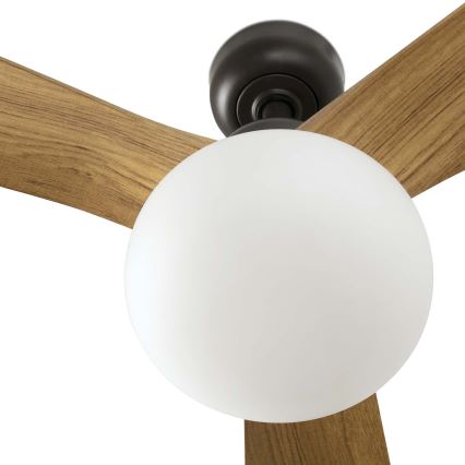 FARO 34360WT-11L - Laeventilaator OUTWOOD L 1xE27/15W/230V pruun/must d. 150 cm Wi-Fi Tuya IP44 + kaugjuhtimispult