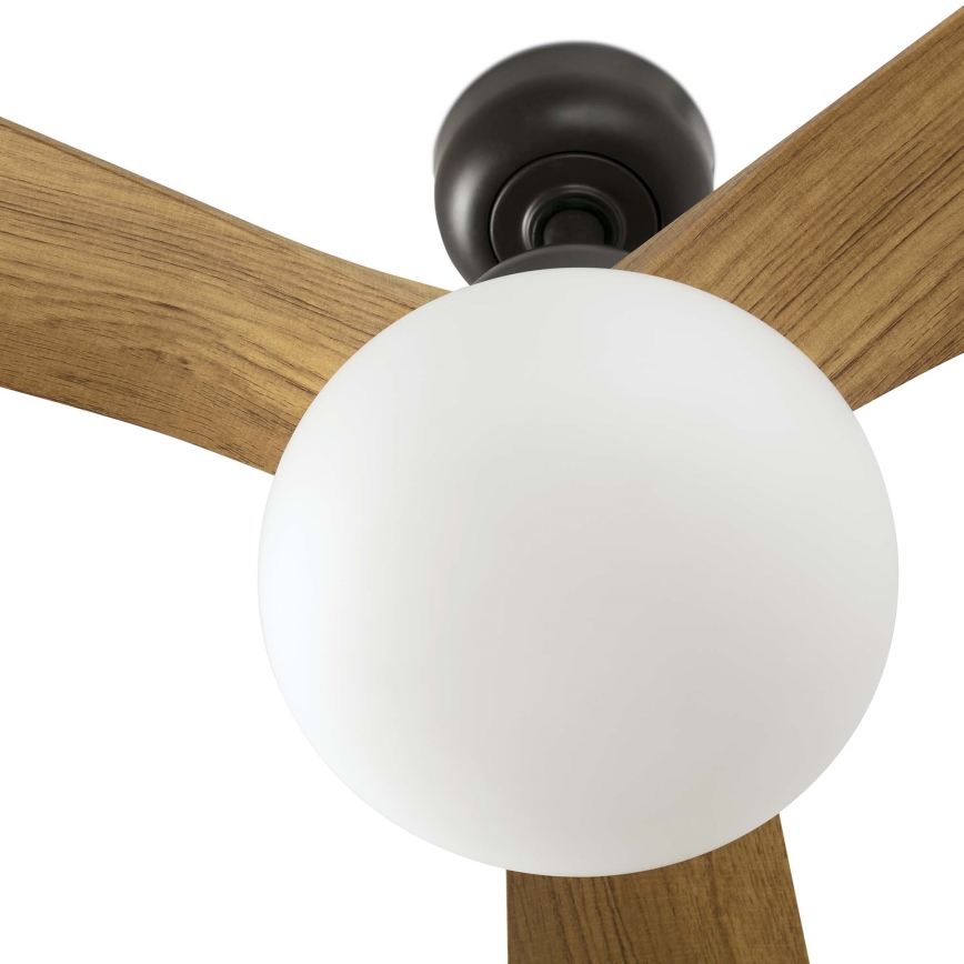 FARO 34360WT-11L - Laeventilaator OUTWOOD L 1xE27/15W/230V pruun/must d. 150 cm Wi-Fi Tuya IP44 + kaugjuhtimispult