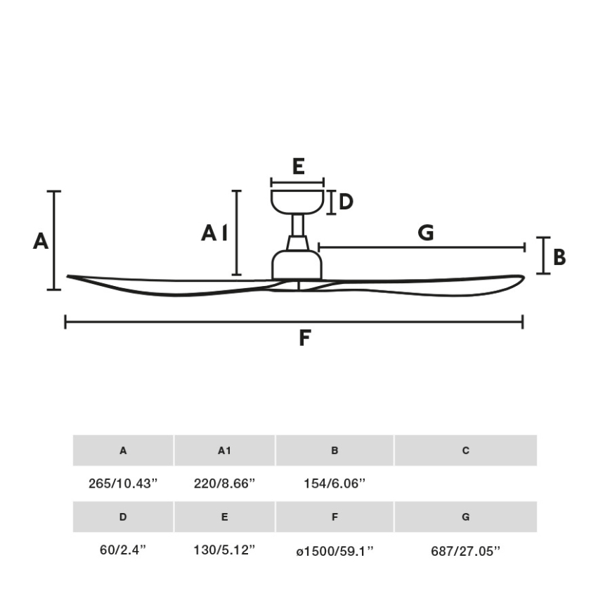 FARO 34361 - Laeventilaator OUTWOOD L pruun/valge d. 150 cm IP44 + kaugjuhtimispult