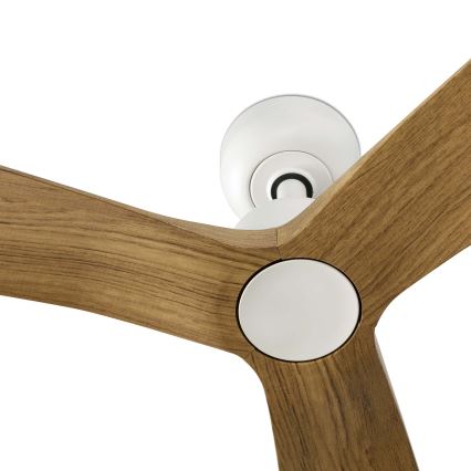 FARO 34361WT - Laeventilaator OUTWOOD L pruun/valge, läbimõõt 150 cm, Wi-Fi Tuya, IP44 + kaugjuhtimispult