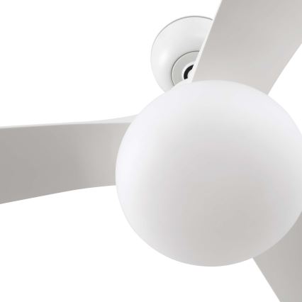 FARO 34363WT-11L - Laeventilaator OUTWOOD L 1xE27/15W/230V valge d. 150 cm Wi-Fi Tuya IP44 + kaugjuhtimispult