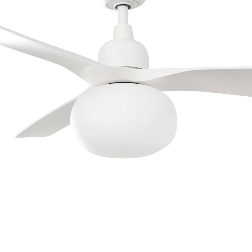 FARO 34363WT-11L - Laeventilaator OUTWOOD L 1xE27/15W/230V valge d. 150 cm Wi-Fi Tuya IP44 + kaugjuhtimispult