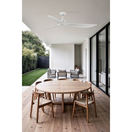 FARO 34363WT - Laeventilaator OUTWOOD L, valge, läbimõõt 150 cm, Wi‑Fi (Tuya), IP44 + kaugjuhtimispult