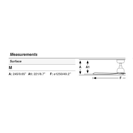 FARO 34370 – MARINE M laeventilaator, Ø 125 cm, pruun/valge, IP44, koos kaugjuhtimispuldiga