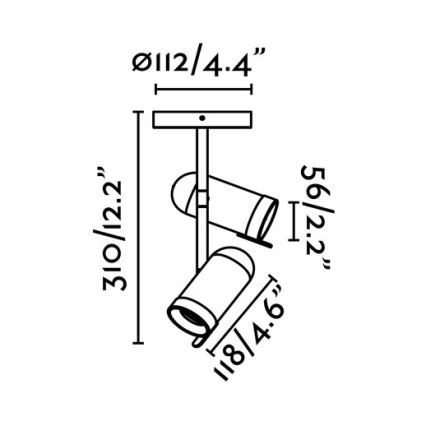 Faro 43534 - Kohtvalgusti ORLEANS 2xGU10/8W/230V hõbe/must