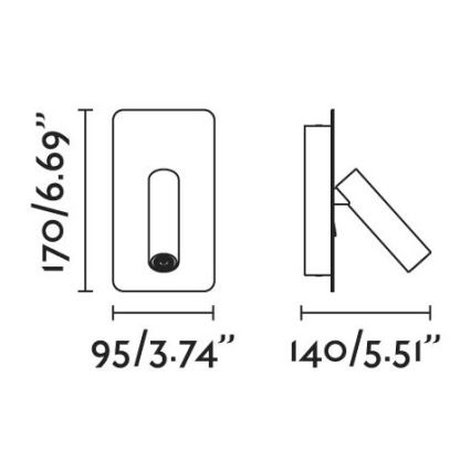 FARO 62118 - LED Kohtvalgusti seinale SUAU LED/3W/230V must