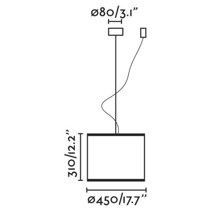 FARO 64314-49 - Lühter MAMBO 1xE27/15W/230V d. 45 cm punutud/must