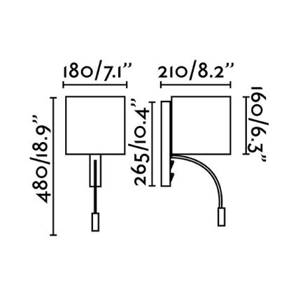 Faro 64323 - LED Seinavalgusti 1xE27/3W/ + LED/3W/230V