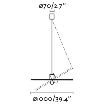 FARO 68590-70 - Lühter COSTAS 1xE27/15W/230V d. 100 cm must/punutud