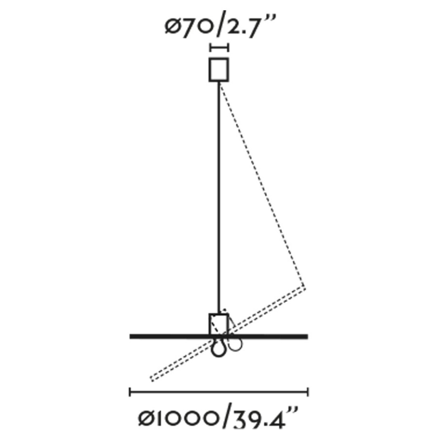 FARO 68590-70 - Lühter COSTAS 1xE27/15W/230V d. 100 cm must/punutud