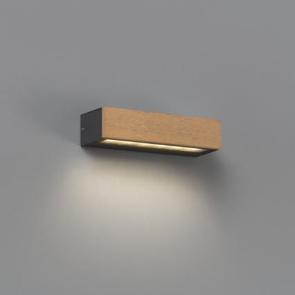 FARO 71898 - LED välisseinavalgusti LAKO LED/8W/230V IP65 must/puitviimistlus