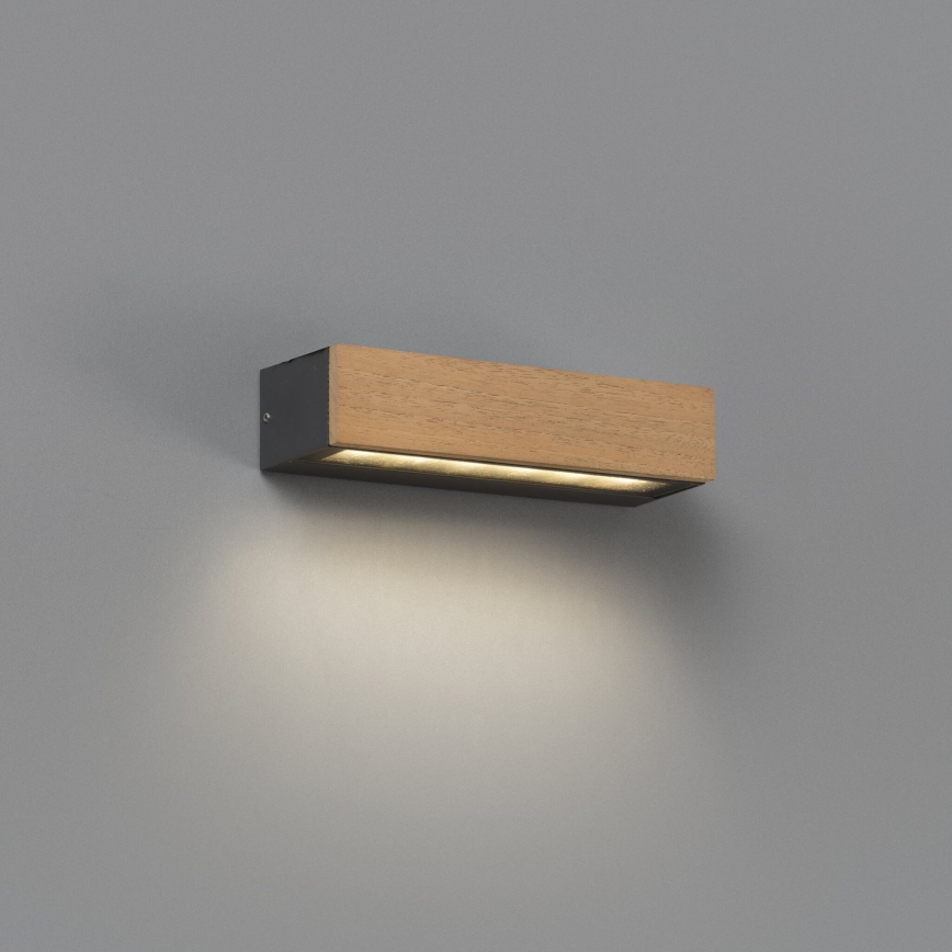 FARO 71898 - LED välisseinavalgusti LAKO LED/8W/230V IP65 must/puitviimistlus