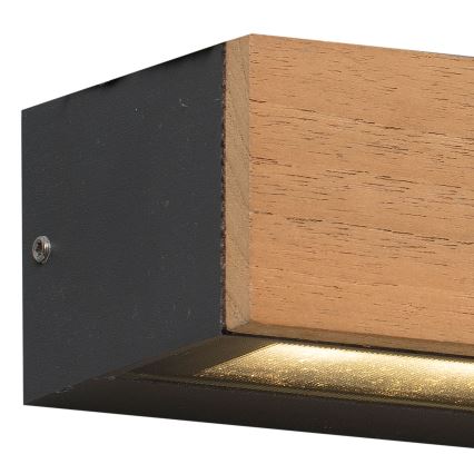 FARO 71898 - LED välisseinavalgusti LAKO LED/8W/230V IP65 must/puitviimistlus