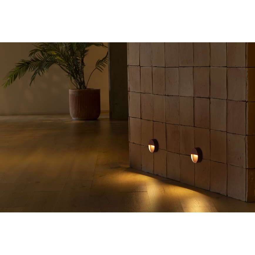 FARO 71962 - DUNE LED-trepi valgusti LED/3W/230V 2200/2700/3200/4000K IP65 pruun, ümmargune