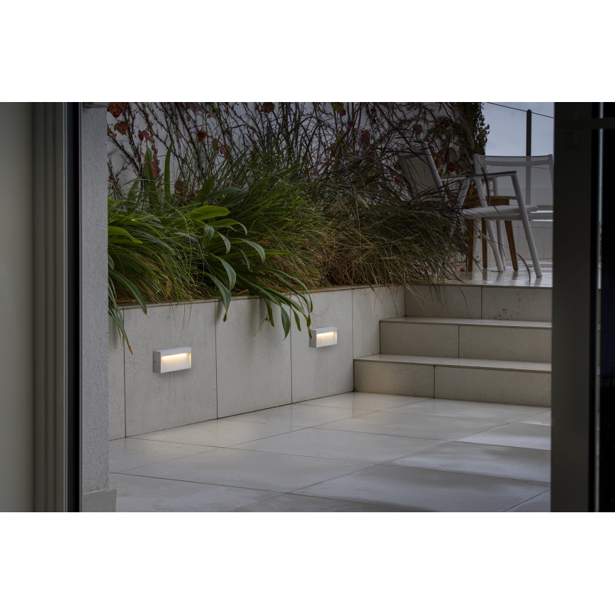 FARO 71967 - LED trepivalgusti DUNE LED/6W/230V 2200/2700/3200/4000K IP65 valge ristkülik