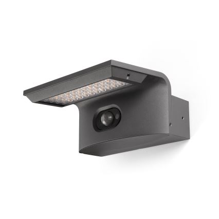 FARO 74456 - LED päikesepaneeliga seinavalgusti anduriga LUMA LED/5W/3,7/230V IP65 antratsiit