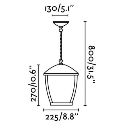 FARO 75002 - Välilühter WILMA 1xE27/100W/230V IP44