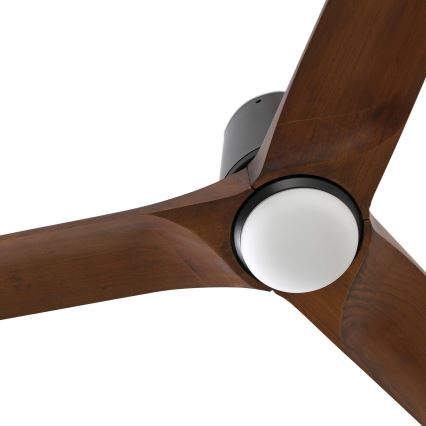 FARO 33839WT-1TW - LED Hämardatav laeventilaator HEYWOOD TUB L LED/10W/230V 2700/4000/6000K mänd/must d. 132 cm Wi-Fi Tuya + kaugjuhtimispult