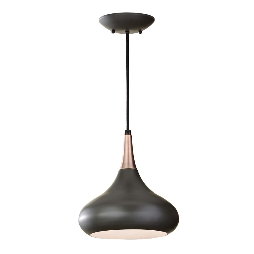 Feiss - Rippvalgusti kaabliga BESO 1xE27/60W/230V läbimõõt 25,4 cm must/vasetoon