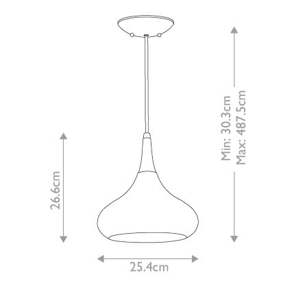 Feiss - Rippvalgusti kaabliga BESO 1xE27/60W/230V läbimõõt 25,4 cm must/vasetoon