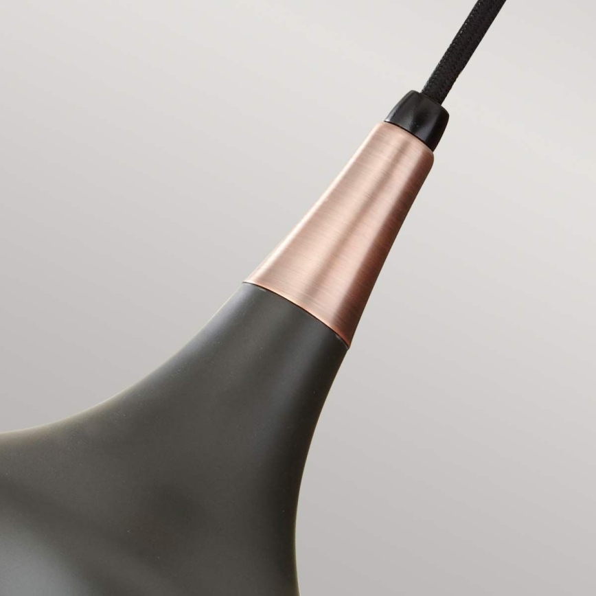 Feiss - Ripplamp kaabliga BESO 1xE27/60W/230V läbimõõt 17,9 cm must/vaskne