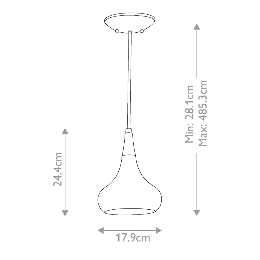 Feiss - Ripplamp kaabliga BESO 1xE27/60W/230V läbimõõt 17,9 cm must/vaskne