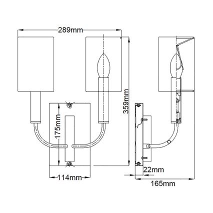Feiss - Seinavalgusti BRIANNA 2xE14/60W/230V