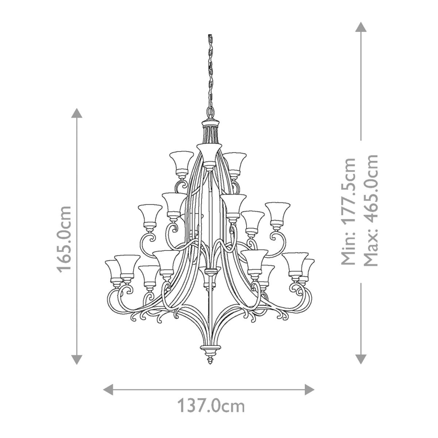 Feiss - Lühter DRAWING ROOM 18xE27/60W/230V