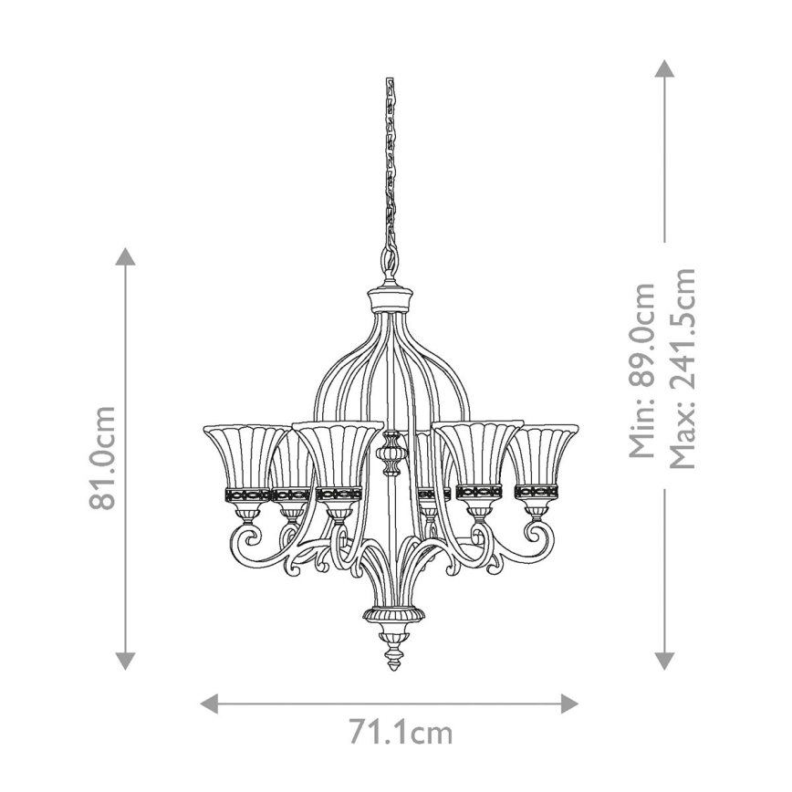 Feiss - Lühter DRAWING ROOM 6xE27/60W/230V