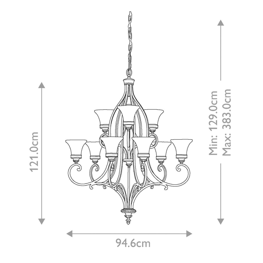 Feiss - Lühter DRAWING ROOM 9xE27/60W/230V