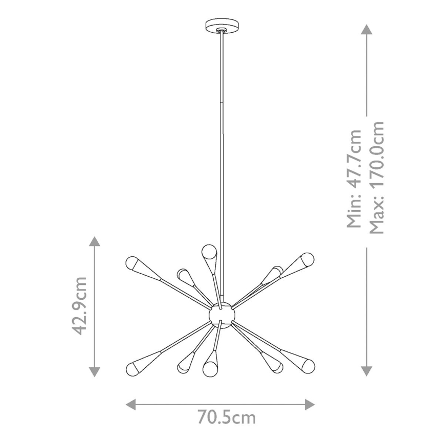 Feiss - LED Ripplühter JAX 10xG9/3W/230V must/kuldne