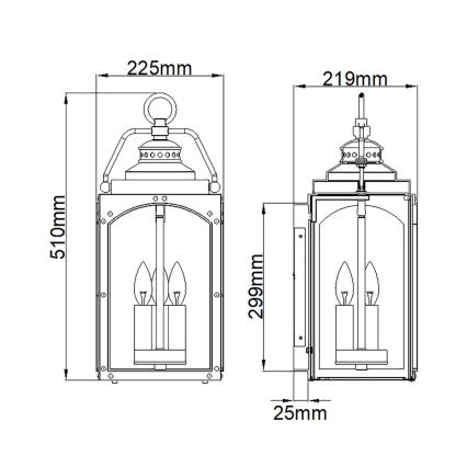 Feiss - Väli seinavalgusti RANDHURST 3xE14/40W/230V IP44