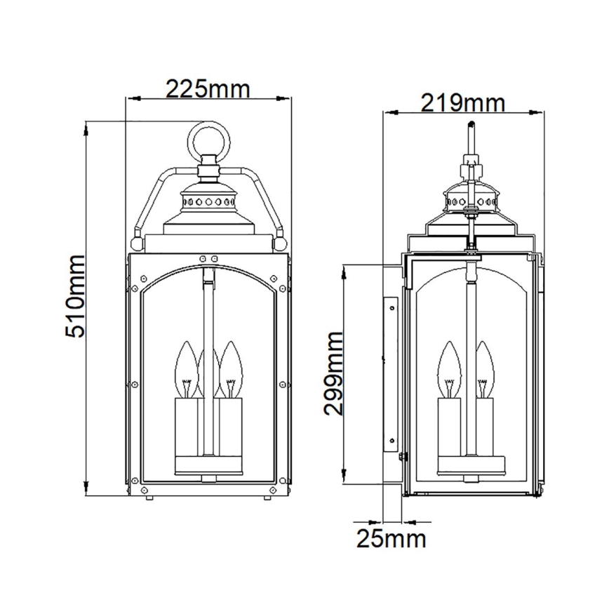 Feiss - Väli seinavalgusti RANDHURST 3xE14/40W/230V IP44