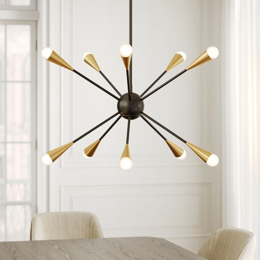 Feiss - LED Ripplühter JAX 10xG9/3W/230V must/kuldne