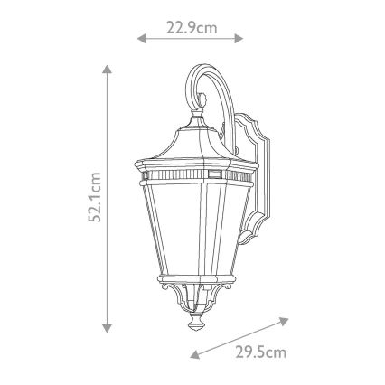 Feiss - Väli seinavalgusti COTSWOLD LANE 2xE14/60W/230V IP44 must