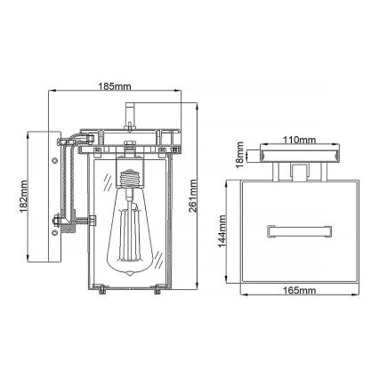 Feiss - Väli seinavalgusti GLENVIEW 1xE27/60W/230V IP44 antratsiit