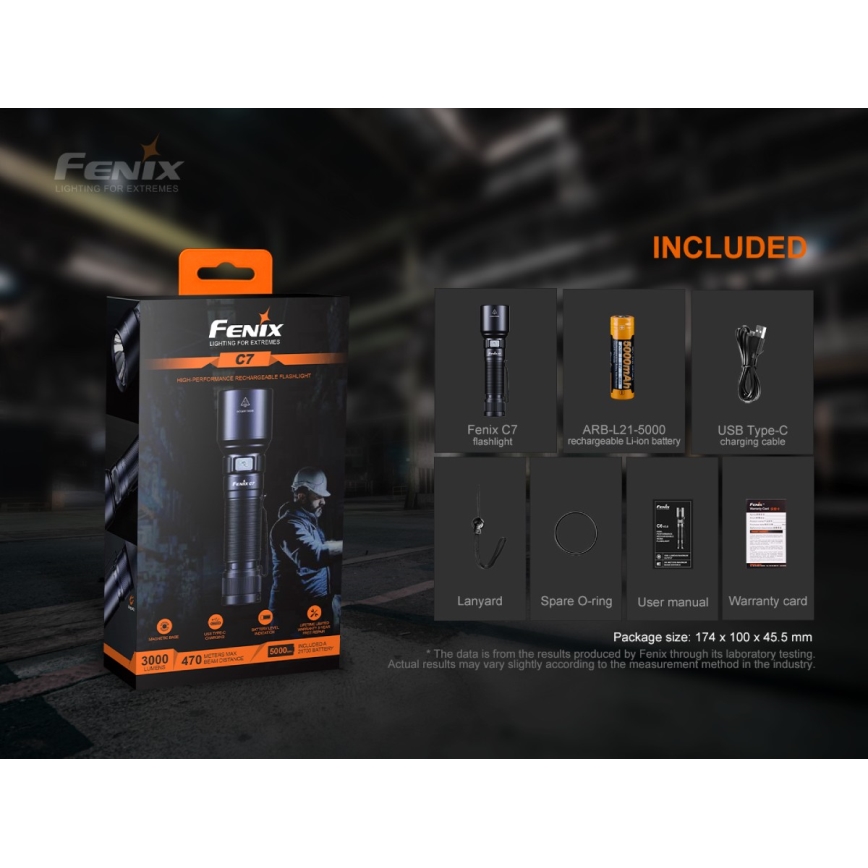 Fenix C7 - LED Hämardatav laetav taskulamp LED/1x21700 IP68 3000 lm 68 h