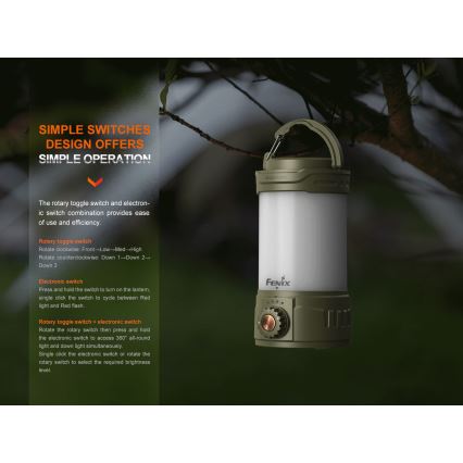 Fenix CL26RPROCAM - LED Hämardatav kaasaskantav laetav lamp LED/USB IP66 650 lm 408 h 5000 mAh hall