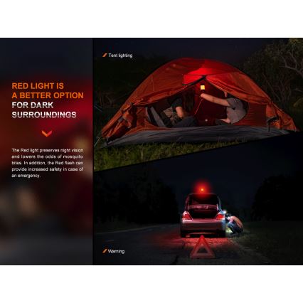 Fenix CL26RPROCAM - LED Hämardatav kaasaskantav laetav lamp LED/USB IP66 650 lm 408 h 5000 mAh hall
