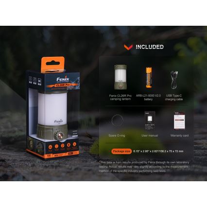 Fenix CL26RPROCAM - LED Hämardatav kaasaskantav laetav lamp LED/USB IP66 650 lm 408 h 5000 mAh hall